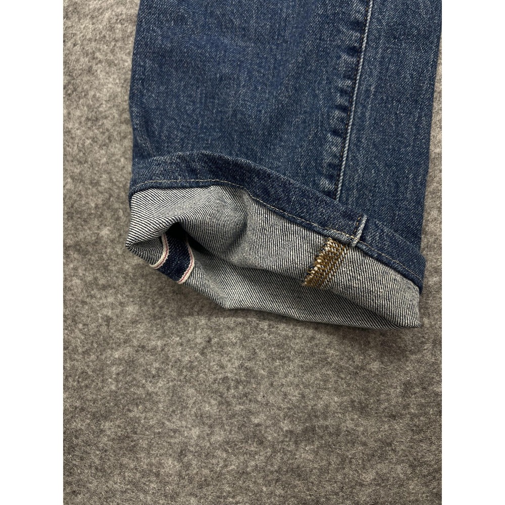 J.Crew Flex Straight Jeans Mens 34x28* Blue Selvedge Denim Stretch Medium Wash - Picture 3 of 15